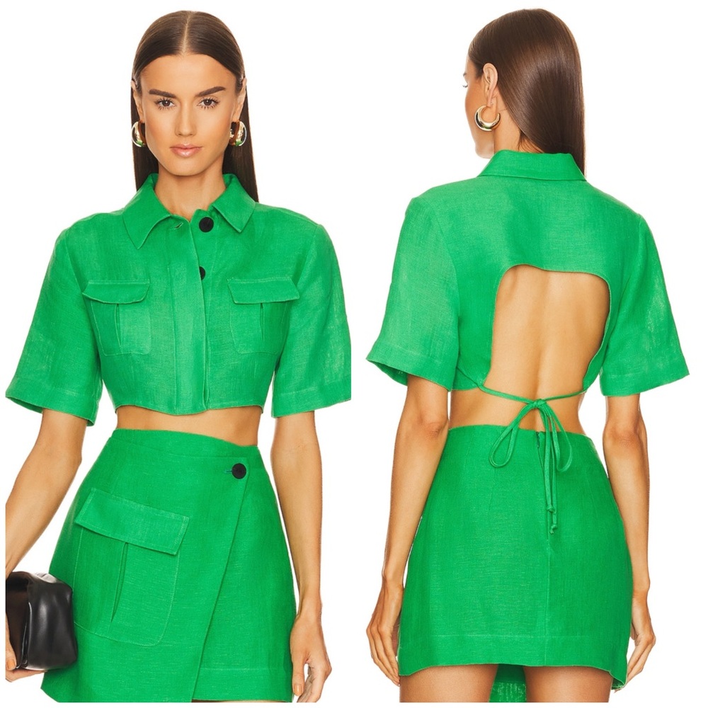 Matthew Bruch Cargo Button Up Crop Top size 2(S)